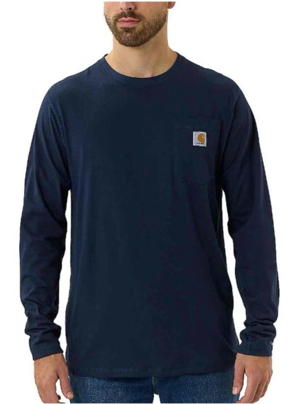 Carhartt Long-Sleeve Pocket Tee in Deep Navy